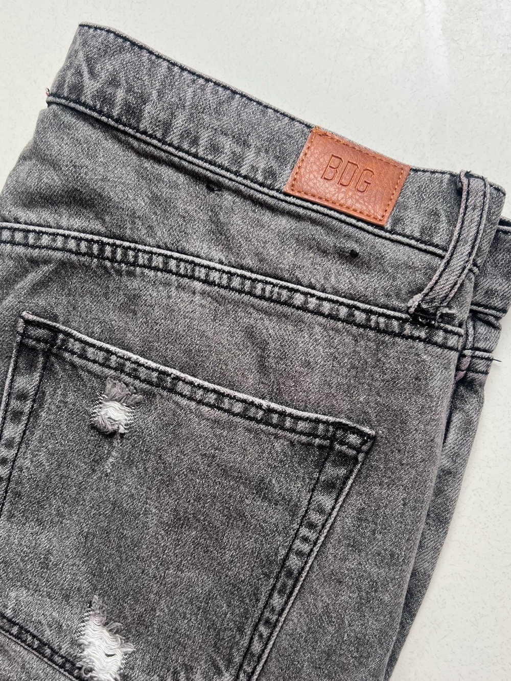 BDG Distressed Gray Jeans - Washed Black/Gray